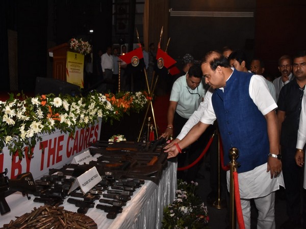 Eight extremist groups lay down arms in Assam before CM Himanta Biswa Sarma (Image: CMO)