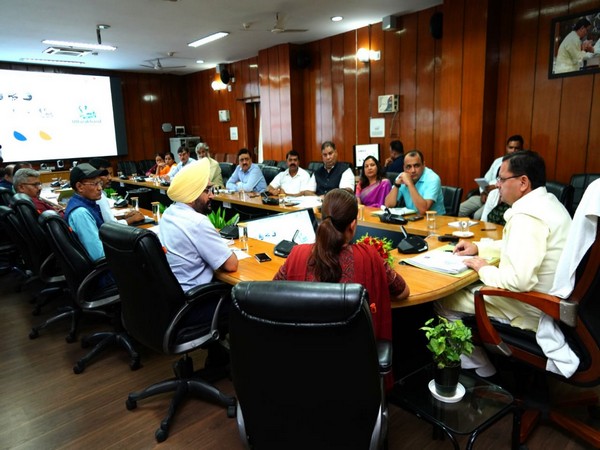 Chief Minister Pushkar Singh Dhami holding a high-level meeting (Photo/CMO)