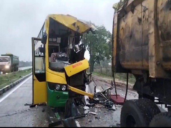 Two dead, six injured in bus accident in Chhattisgarh's Bilaspur (Photo/ANI)