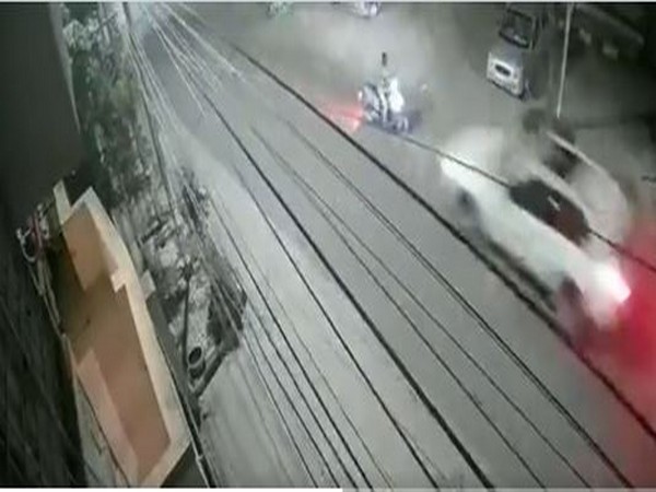 Hit-and-run incident was reported in Banjara Hills. (Photo/ANI)