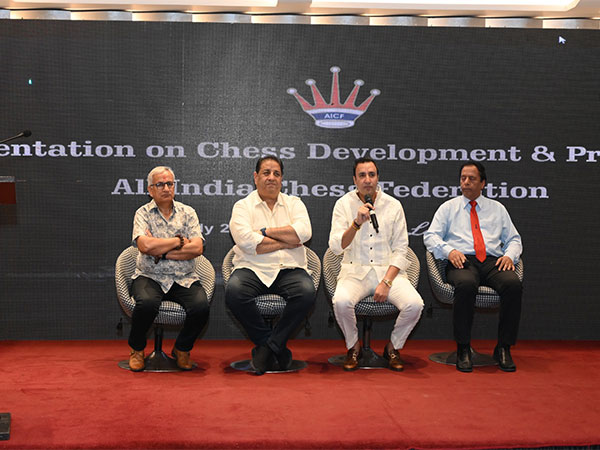 All India Chess Federation president Sanjay Kapoor (Second from right) addressing Pre-Annual General Meeting (Image: AICF)