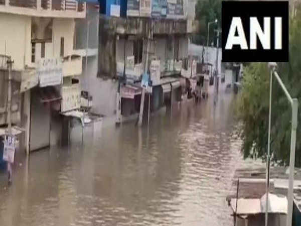 Persistent rainfall left Rajasthan's Sikar severely waterlogged. (Photo/ANI)