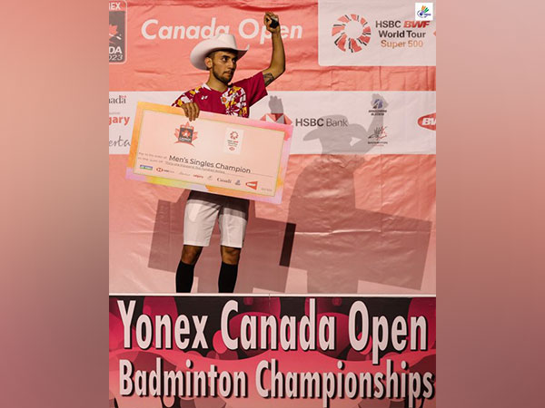 Lakshya Sen after winning the Canada Open 2023 (Twitter: Photo/BAI_Media)