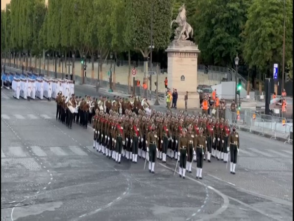 Indian Tri-Services' practice sessions ahead Bastille Day Parade. (Photo/ANI)