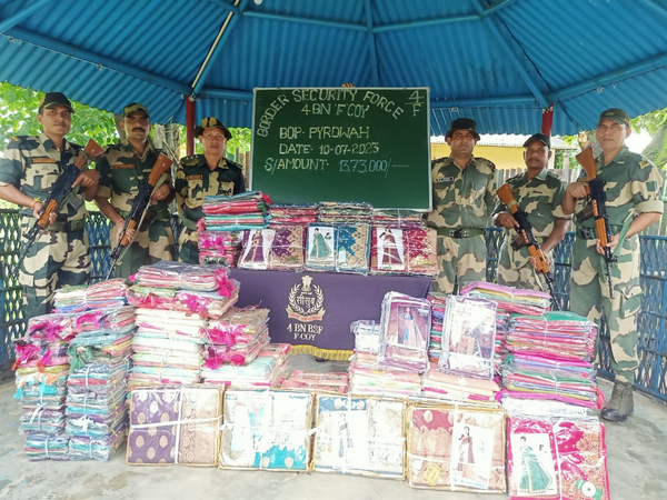 BSF Meghalaya seizes clothing item worth Rs 13 lakh (Photo/ANI)