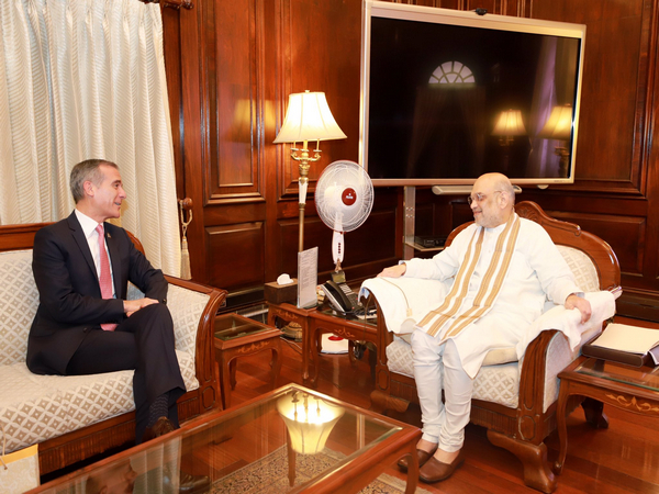 United States Ambassador to India Eric Garcetti and Union Home Minister Amit Shah. (Photo Credit - Twitter: @HMOIndia)
