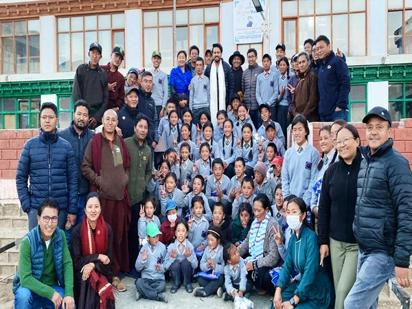 Minister of Information and Broadcasting and Minister of Youth Affairs and Sports, Anurag Thakur in Leh (Photo/ANI)