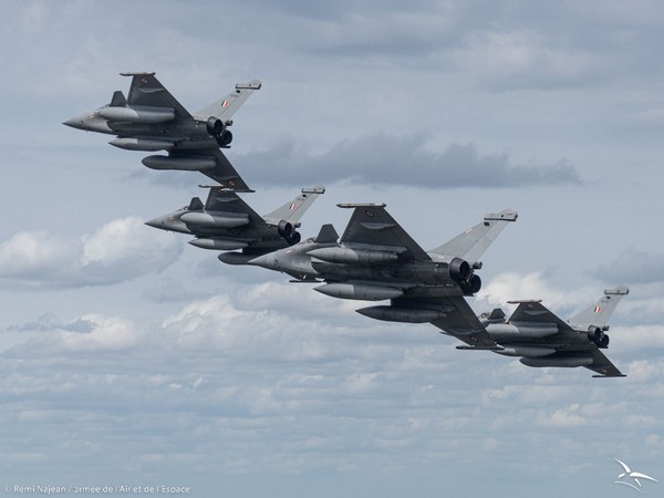 Three Indian Rafale that took part this year in multiple bilateral exercises. (Photo Credit: Twitter/@Armee_de_lair)