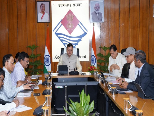 Uttarakhand Chief Minister Pushkar Singh Dhami chaired a meeting at the secretariat on Thursday. (Photo/ANI)