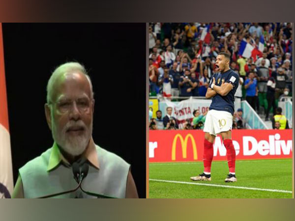 PM Modi and Kylian Mbappe (Photo/ANI)