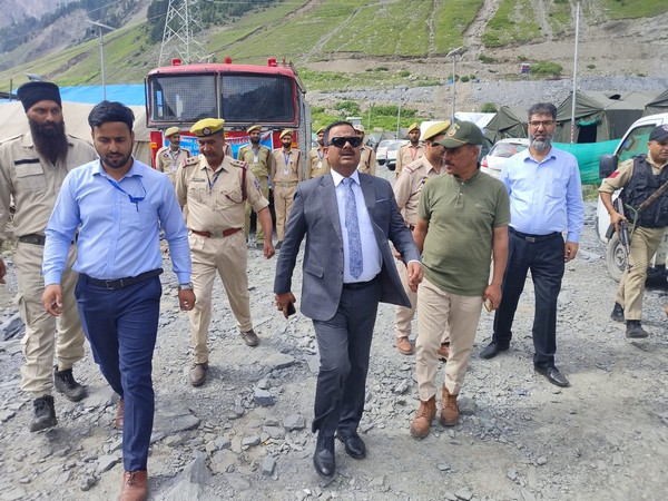 Alok Kumar, Director Fire and  Emergency Services, in Jammu and Kashmir's Baltal (Photo/ANI)