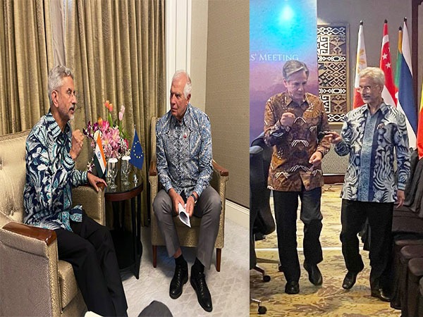 EAM Jaishankar meets European Union High Representative Josep Borrell Fontelles and US Secretary of State Antony Blinken. (Photo Credit - Jaishankar's Twitter Handle)