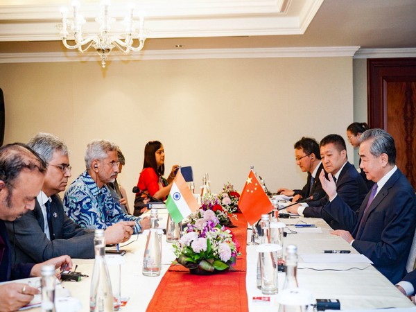 External Affairs Minister S Jaishankar and Wang Yi, a senior Chinese diplomat meet on the sidelines of ASEAN ministerial meeting in Indonesia (Photo Credit: Twitter/DrSJaishankar)