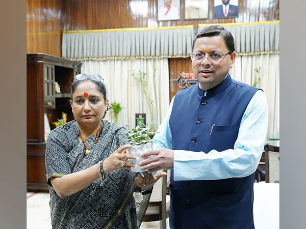 Uttarakhand CM Dhami with Assembly Speaker Ritu Khaduri Bhushan (Photo/ANI)