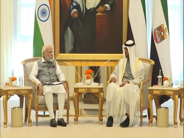 Prime Minister Narendra Modi and United Arab Emirates President and Ruler of Abu Dhabi Sheikh Mohamed bin Zayed Al Nahyan. (Photo/ANI)