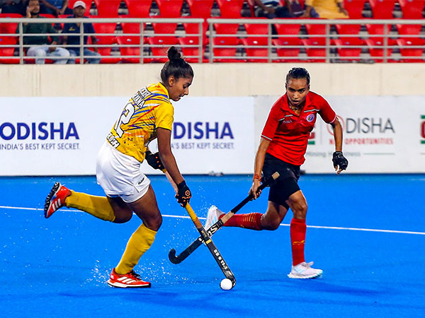 Bhumiksha Sahu (In red) in action during Junior Women National Championship 2023 (Image: HI)