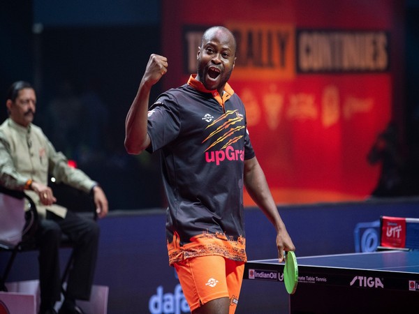 Aruna Quadri of U Mumba TT in action during Ultimate Table Tennis season 4 (Image: UTT/TTFI)