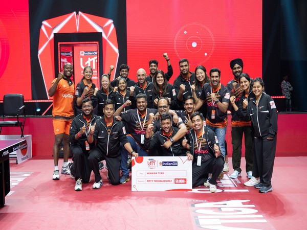 U Mumba kabaddi players meeting table-tennis players during Ultimate Table Tennis (Image: U Mumba)