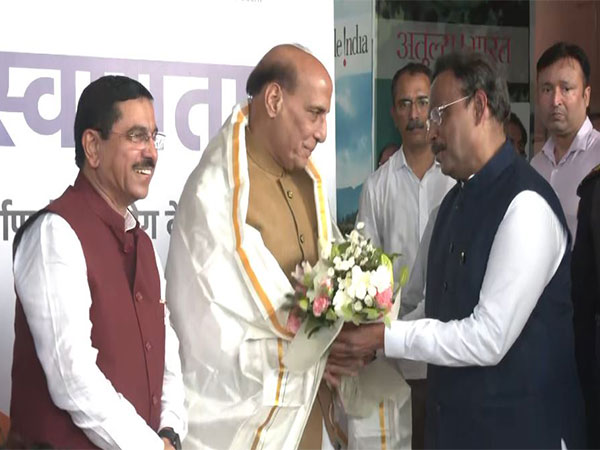 Union Defence Minister Rajnath Singh arrives at NDA meeting (Photo/ANI)