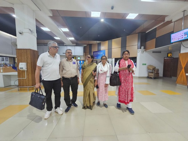 Five-member TMC delegation reached Manipur to meet the affected people. (Photo/ANI)