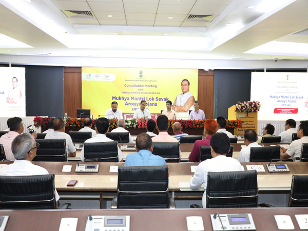 Assam CM Himanta Biswa Sarma holding meeting with Employees' Associations (Photo/ANI)