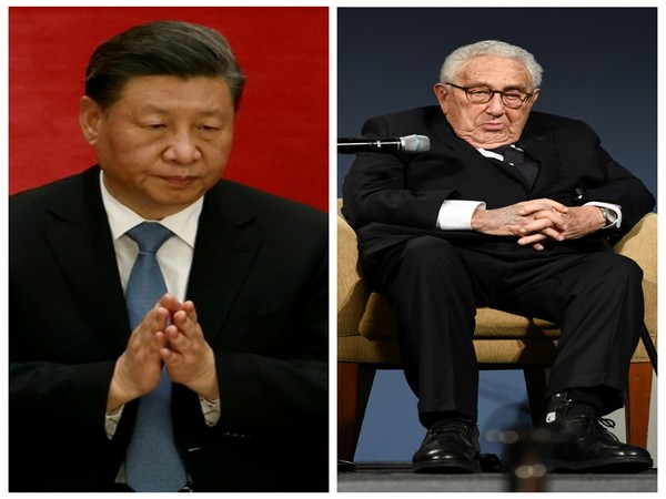 China's President Xi Jinping (Left) and US Secretary of State Henry Kissinger (Right)