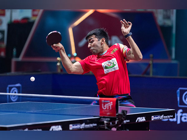 Harmeet Desai of Goa Challengers in action during Ultimate Table Tennis (Image: UTT/TTFI)