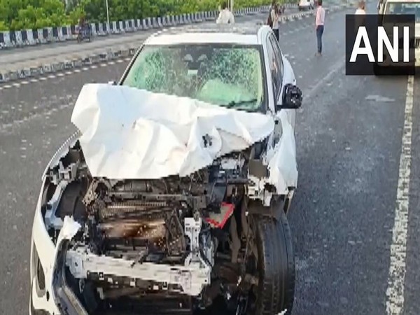 Visuals of the car involved in the accident (Photo/ANI)
