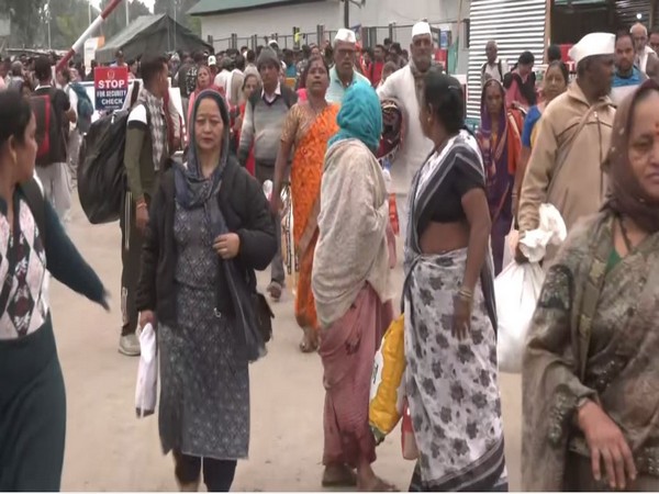 Pilgrims leaving for Amarnath Yatra from Pantha Chowk base camp (Photo/ANI)