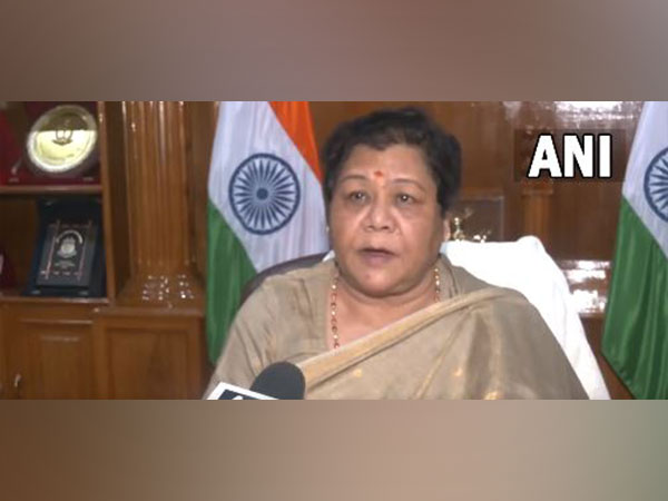 Manipur Governor Anusuiya Uikey in the meeting (Photo/ANI)