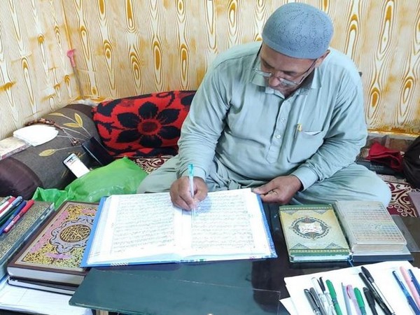 Muhammad Ishaq Malik wrote Holy Quran in Jammu and Kashmir (Photo/ANI)