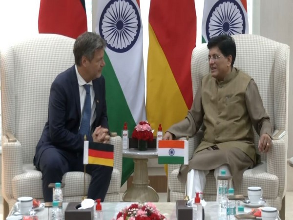 Union Minister Piyush Goyal and German Vice Chancellor Robert Habeck (Photo/ANI)