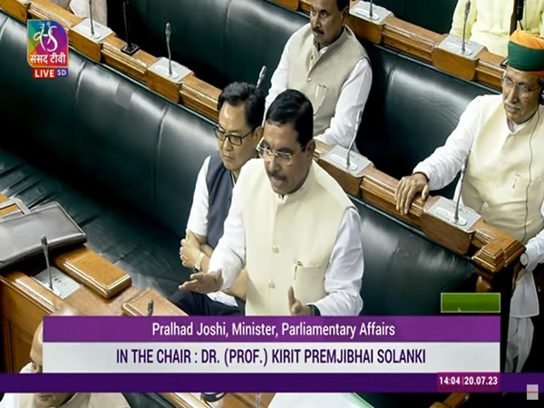 Parliamentary Affairs Minister Pralhad Joshi. (Photo credit/Sansad TV)