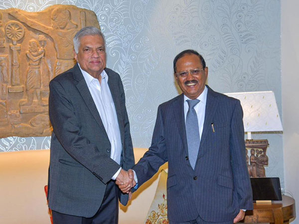 NSA Ajit Doval with Sri Lanka President Ranil Wickremesinghe (left). (Photo/ ANI)