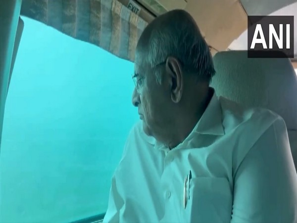 Gujarat CM Bhupendra Patel conducts aerial survey of flood-affected areas of Sutrapada, Mangrol and Gir Somnath (Photo/ANI)