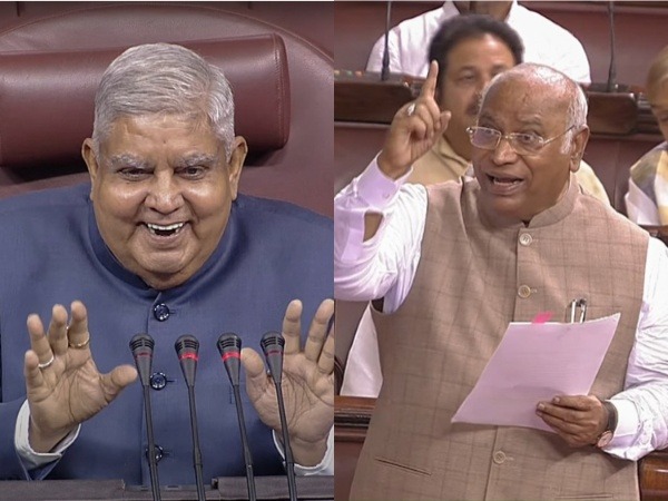 Rajya Sabha Chairman Jagdeep Dhankhar and Congress President Mallikarjun Kharge (Photo/ANI)