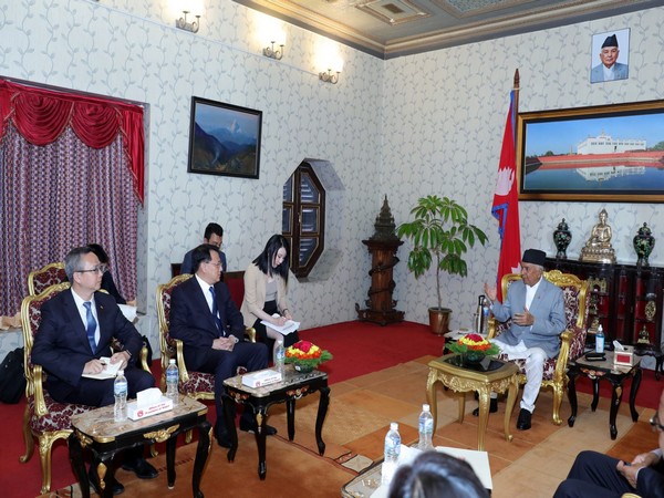 Chinese Communist Party's politburo member Yuan Jiajun with Nepal  President Ramchandra Paudel (Credit: Nepal's President Office)