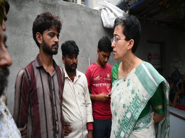 Delhi Revenue Minister Atishi visits accident site (Photo/ANI)