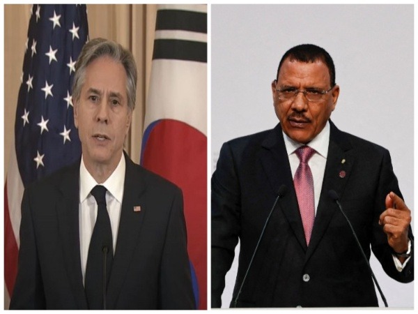 US State Secretary Antony Blinken and Nigerien President Mohamed Bazoum.