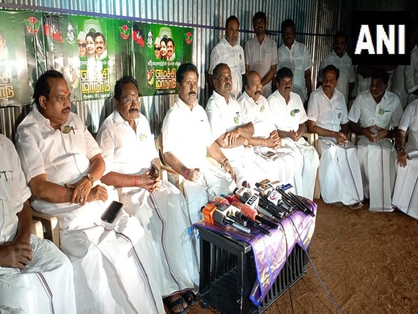 AIADMK leader R Kamaraj press conference (Photo/ANI)
