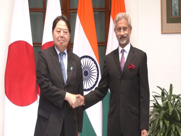 External Affairs Minister S Jaishankar and his Japanese counterpart Yoshimasa Hayashi in New Delhi on Thursday (Photo/ANI)
