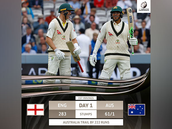 Australia are comfortable at the end of day 1. (Photo- ICC Twitter)