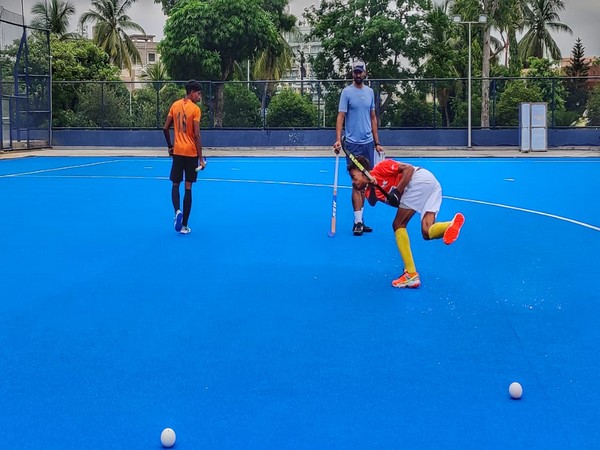 Rupinder Pal Singh (In Blue T-Shirt) during the training camp. (Source: Sports Odisha)