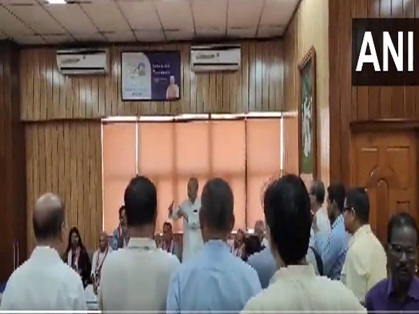 Opposition delegation at Imphal airport before meeting victims of violence in Manipur (Photo/ANI)