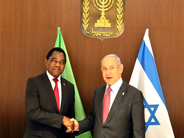 Zambian President Hakainde Hichilema, Israeli PM Benjamin Netanyahu (Image Credit: Twitter/@HHichilema)