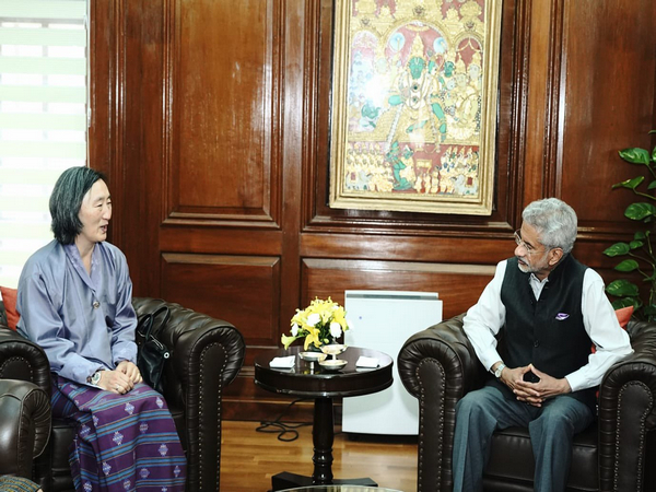 Bhutan’s Foreign Secretary Aum Pema Choden (left) calls on EAM S Jaishankar on Saturday. (Photo Credit: Twitter/@DrSJaishankar)