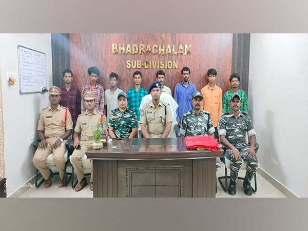 Eight members of the banned CPI-Maoist group arrested. (Photo/ANI)