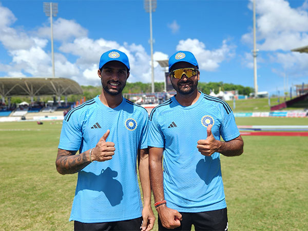 Tilak Varma (left) and Mukesh Kumar (right). (Photo- BCCI Twitter)