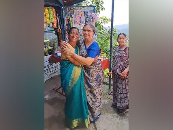 PM Modi's sister Vasanti Ben meets Yogi Adityanath's sister Shasi Devi. (Photo/ANI)
