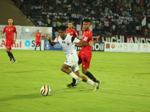 NorthEast United FC's Parthib Gogoi in action at Indira Gandhi Athletic Stadium on Friday (Image: Durand Cup/AIFF)